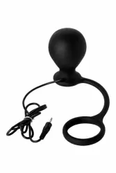 Анальная втулка с вибропулей и эрекционным кольцом TOYFA Black&Red – чёрный 