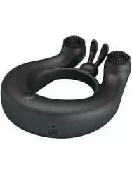 Перезаряжаемое эрекционное виброкольцо Baile Dahlia, двойной мотор, 12 режимов, силикон