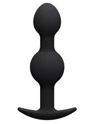 Анальная втулка Pretty Love, со смещённым центром тяжести, 12,5 см, силикон, черный