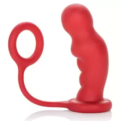 Анальная пробка Colt Commander Probe & Ring с эрекционным кольцом – красная