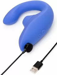 Компактный вибратор-кролик Womanizer Blend с бесконтактной клиторальной стимуляцией, 13,8 см, голубой