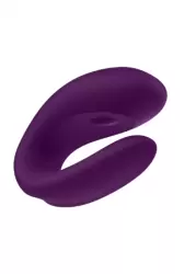 Парный вибратор Satisfyer Double Joy с возможностью управления через приложение (фиолетовый) 