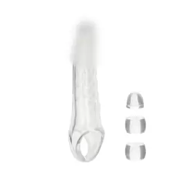 Увеличивающая насадка Clear Extension Kit, 9,5 см, ТПЕ, со вставками, прозрачный