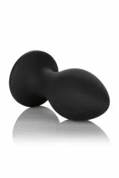 Анальная вибропробка California Power Gem, с белым кристаллом, 9,5 см, 10 режимов, силикон, черный