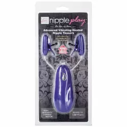 Продвинутые виброзажимы на соски Advanced Heated Nipple Teasers с подогревом – фиолетовый