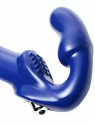 Анатомический страпон Revolver II Strap U, безремневой, 25 см, латекс, синий