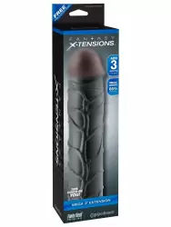 Реалистичная насадка удлинитель Mega 3 X-tensions, 23 см, диаметр 5 см, черный