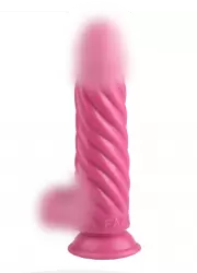 Рельефный фаллоимитатор 21 см, розовый