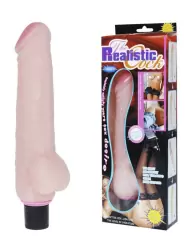 Фаллос-вибратор с яичками The Realistic Cock – телесный