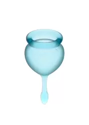 Набор менструальных чаш Satisfyer Feel good Menstrual Cup, 15 и 20 мл, силикон, голубой