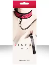Ошейник с цепью-поводком Sinful - Collar