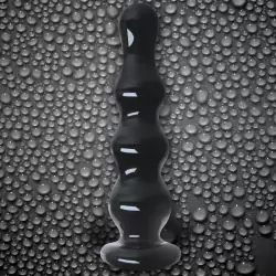 Анальная елочка из стекла Crystal Ripples – черная