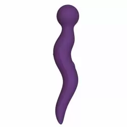 Универсальный вибратор с шаровидной головкой и волнистым стволом Wand Cassi, фиолетовый