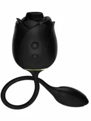 Бесконтактный стимулятор клитора Fifty Shades of Grey Dark Blushing Rose, 4 скорости, в форме розы, черный