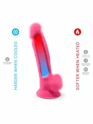 Реалистичный фаллоимитатор SILEXD Model 1, светится в темноте, с мошонкой, 17,6 см, силикон, розовый