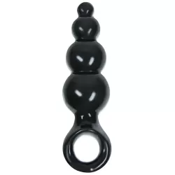 Анальная пробка с кольцом Jolie Ripples Medium – черная