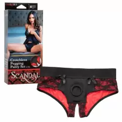 Страпон с трусиками Scandal Crotchless Pegging Panty Set L/XL
