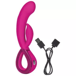 Вибромассажер Leia со стимулятором клитора – розовый