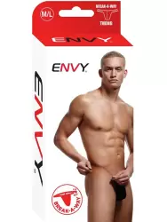 Черные тонги с застежками, трусы мужские - M/L