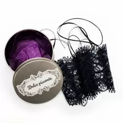 Синие кружевные манжеты ручной работы Dolce Piccante Tentazione - S/M