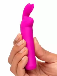 Яркая вибропуля Happy Rabbit, 11,3 см, силикон, фиолетовая