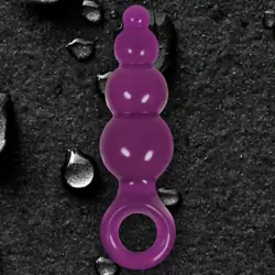 Анальная пробка с кольцом Jolie Ripples Mini – фиолетовая