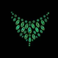 Декоративное украшение (камни) на клеевой основе Body Jewelry Stickers - Chest - Glow in the Dark 