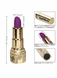 Мини-вибратор Naughty Bits Bad Bitch Lipstick, 7,5 см, 10 режимов, в виде помады