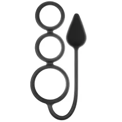 Маленькая анальная пробка Renegade 3 Ring Circus Small с тремя кольцами – черный