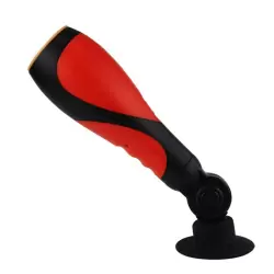 Мастурбатор в тубе Oral Sex Lover с поворотным креплением и вибрацией – черный с красным