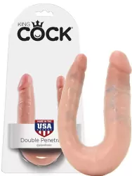 Фаллоимитатор двухголовый U-образный Double Trouble Small маленький – телесный