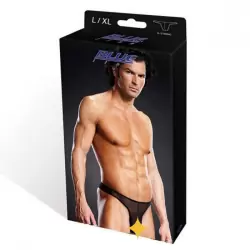 Черные мужские G-стринги BlueLine из сеточки – L/XL