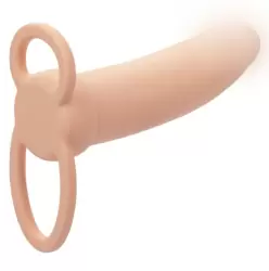 Реалистичная вибронасадка Rechargeable Thick Dual Penetrator, для двойного проникновения, 14 см, силикон, телесный