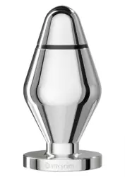 Малая анальная пробка Little John S с электростимуляцией – серебристый