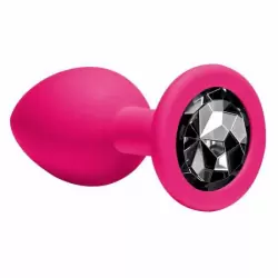 Анальная пробка Emotions Cutie Medium Pink black crystal 4012-01Lola