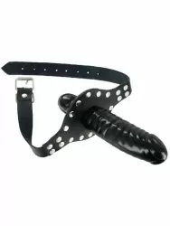 Кляп-фаллос Strict Leather The Ride Me Mouth, со страпоном, 12 см, ПВХ, черный