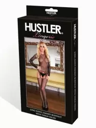 Сетчатый лонгслив с чулками Net Power Hustler Lingerie – черный