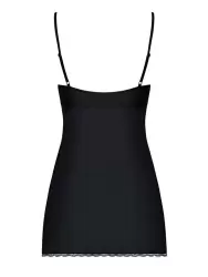 Элегантный черный беби долл с атласным бантиком и трусики-панти Blackardi (Obsessive) – L/XL