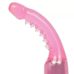 Вибромассажер G-точки Curved Nubby Vibe с усиками – розовый