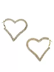 Серьги-сердечки Ann Devine - Heart Attack с кристаллами – золотой