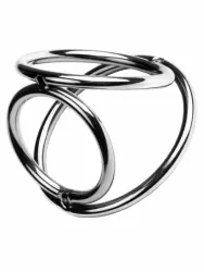 Бондаж для пениса TOYFA Metal – серебристый, M