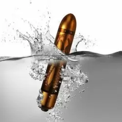 Золотая вибропуля с принтом «Daydream gold» Rock Off. 9 см, ABS-пластик