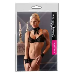 Комплект ошейник и кандалы на цепочке Cottelli jewels - черный