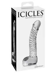Реалистичный фаллоимитатор Icicles No. 61 из стекла – прозрачный