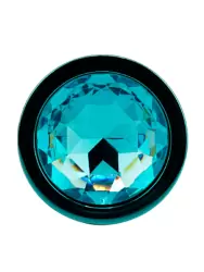 Голубая алюминиевая текстурная анальная пробка Medium