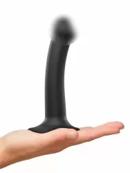 Реалистичный фаллоимитатор Strap-On-Me Dildo Dual Density Semi-Realistic, гнущийся, 17 см, черный