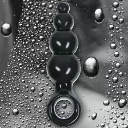 Анальная пробка с кольцом Jolie Ripples Large – черная