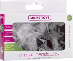 Стальные наручники Shots Toys Metal Handcuffs, для рук, 27см х 6,5 см, с функцией экстренного освобождения, черный