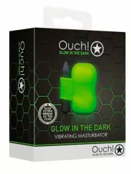 Компактный мастурбатор Shots toys Ouch!, с вибропулей, люминисцентный 