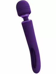 Двусторонний вибратор Shots Toys WAND Kiku, 20 режимов, со стимулятором зоны G, фиолетовый